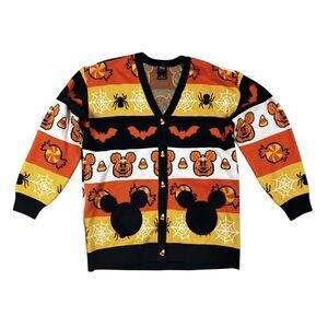 Disney Her Universe Halloween Cardigan XL Mickey Candy Corn Bats Webs